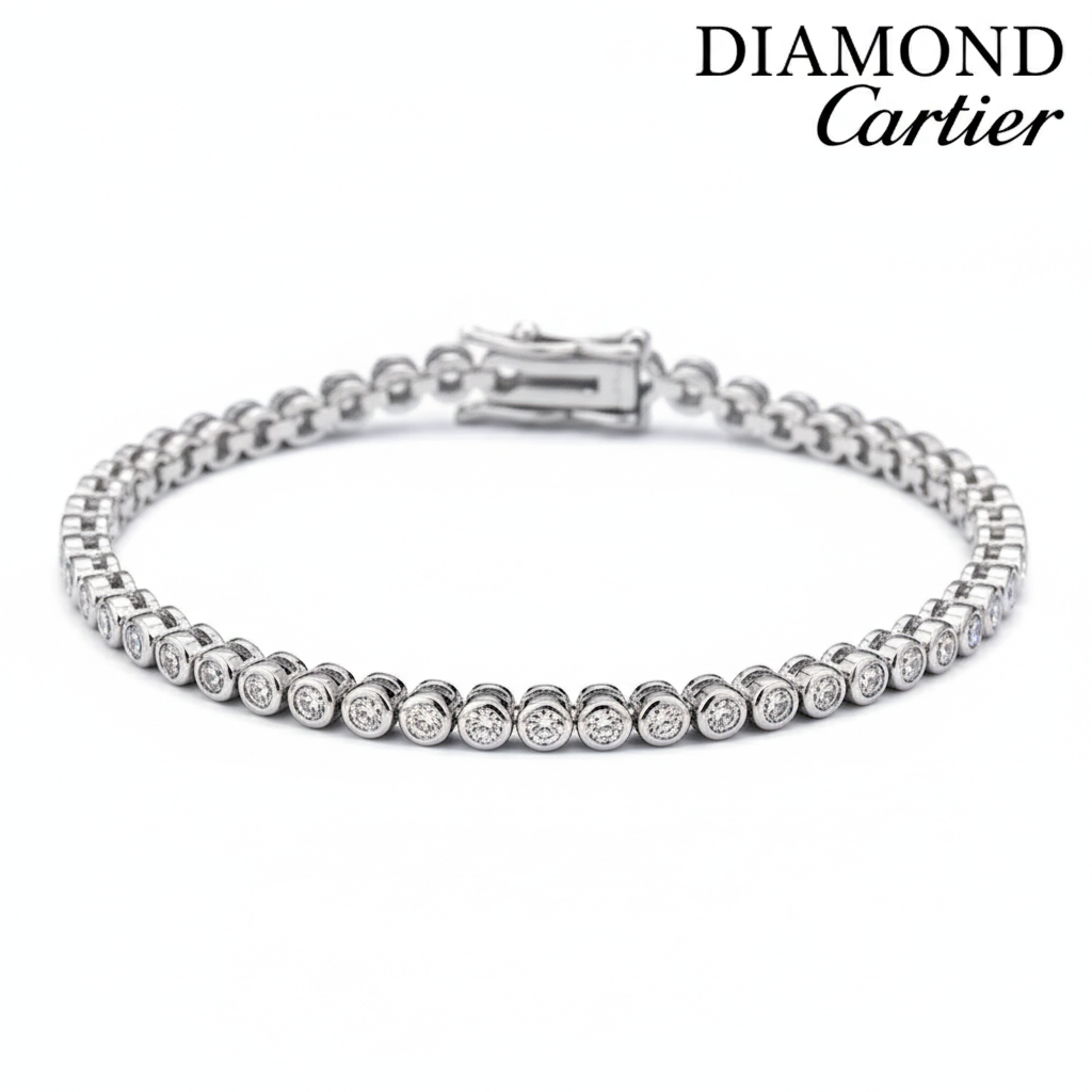 2Mm Moissanite Tennis Bracelet for Woman Men Hip Hop Chain with GRA 100% Sterling Sliver 18K White Gold Plated Bracelet